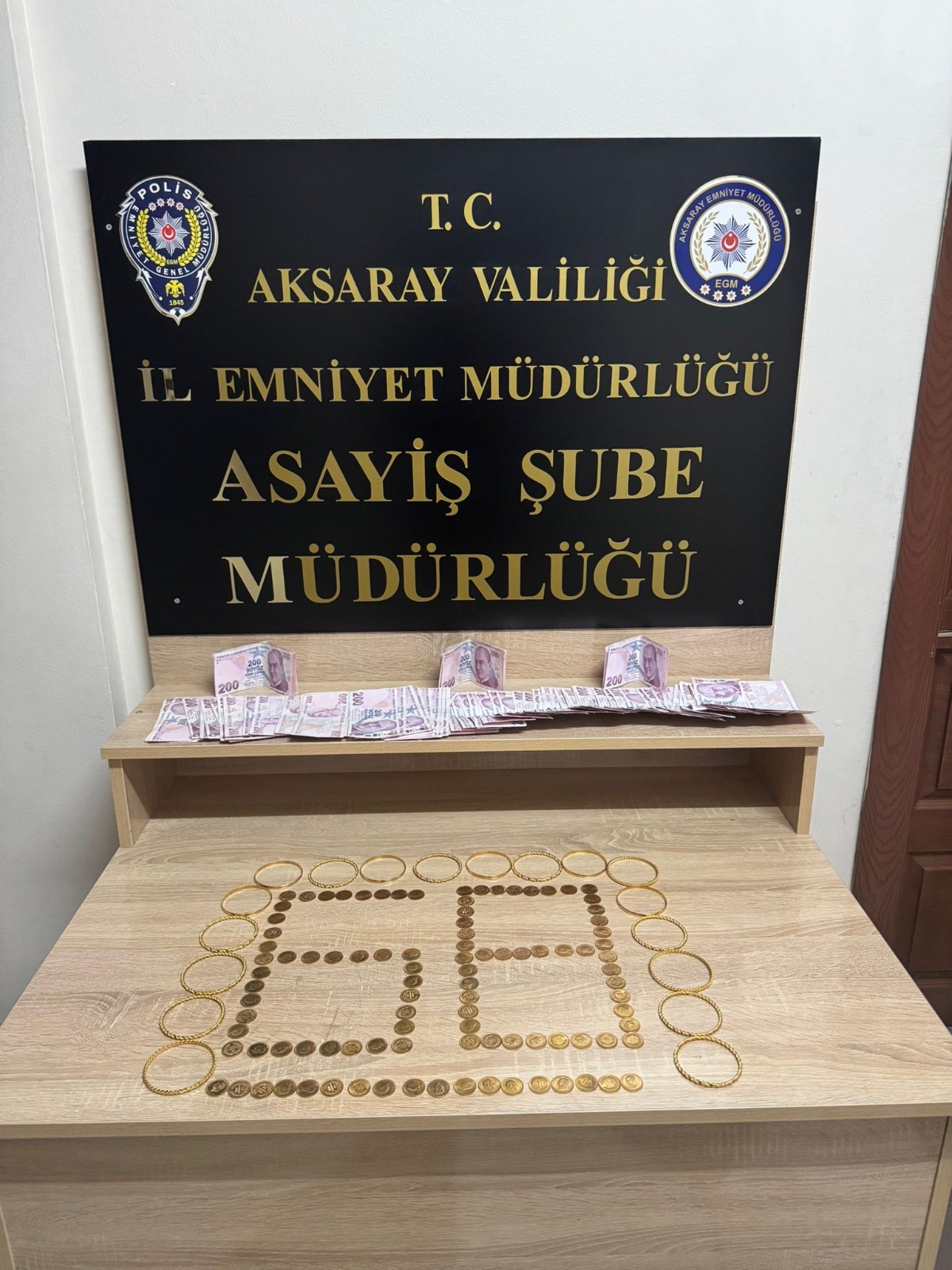 Aksaray’da Asayiş Uygulamasında 5,5 Milyon TL’lik Altın ve Ziynet Eşyası Ele Geçirildi